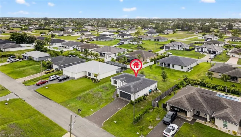 Aerial view of residential area