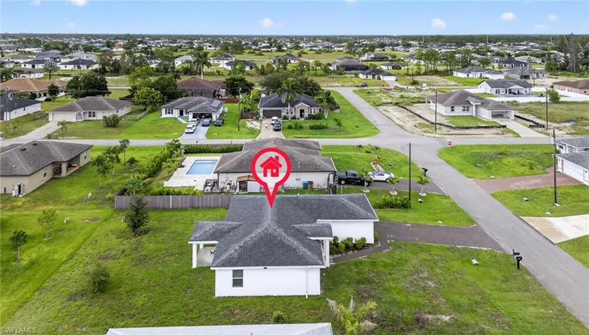 Aerial view of residential area