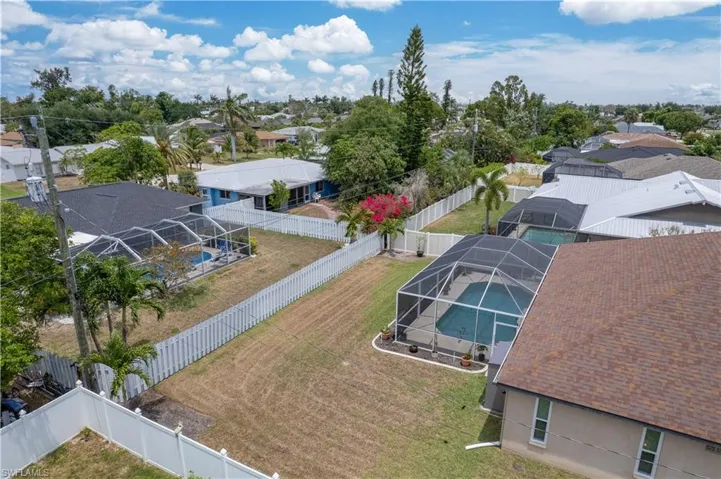 Aerial perspective of suburban area