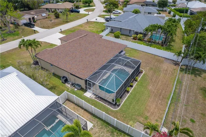Aerial perspective of suburban area