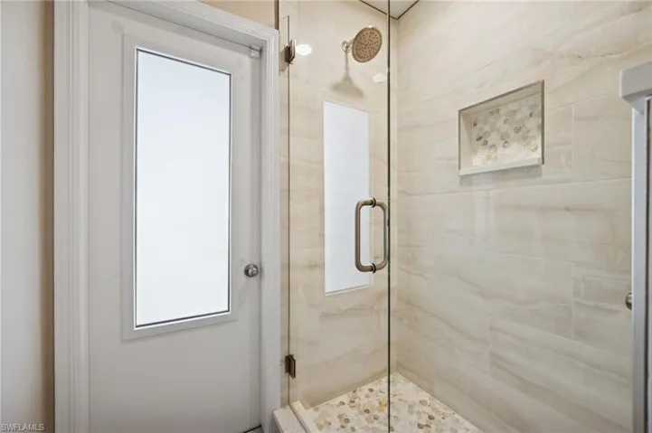 Bathroom featuring a stall shower