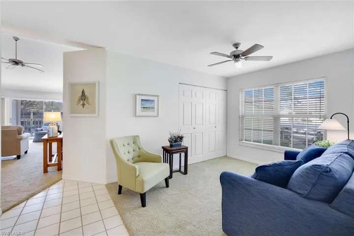 Open den with closet
