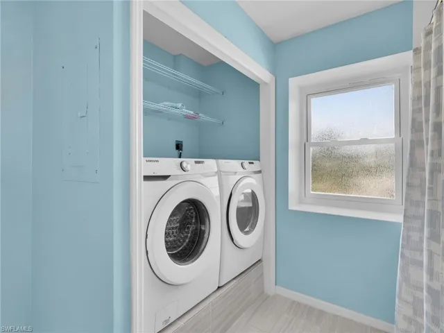 Laundry Area with Updated Samsung Front Load Washer & Dryer