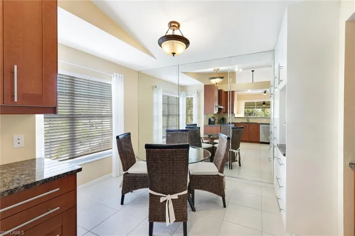 Furnished dining area adjacent to coffee station