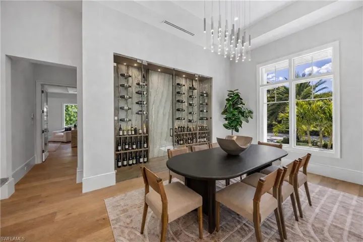 Dining Room, Virtually Staged Wine Wall