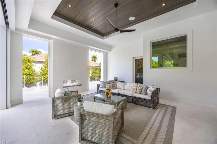 Outdoor Living Area with Fireplace