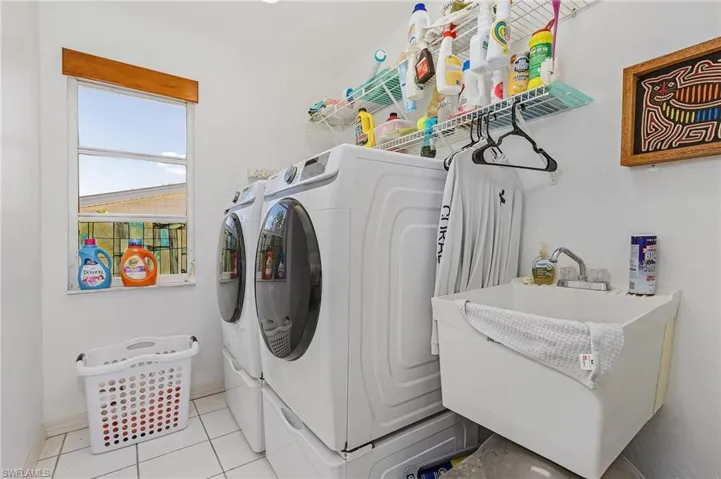 Laundry inside residence.