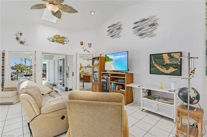 Living room with sliders to lanai.