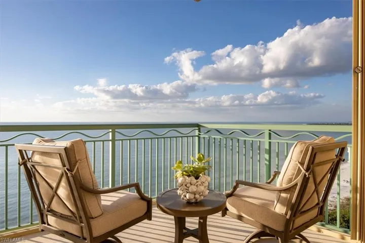 Balcony with a water view