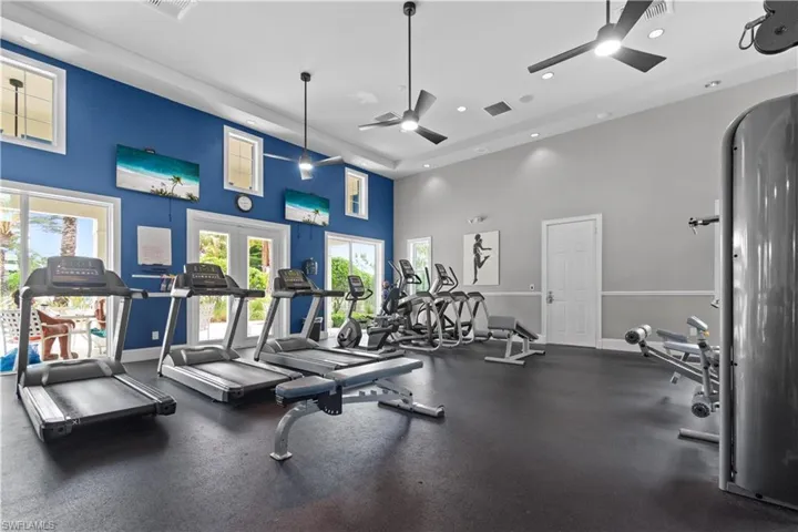 Watermark Exercise Room overlooking the pool