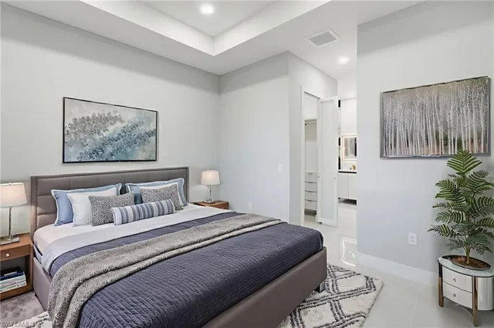 Bedroom with recessed lighting