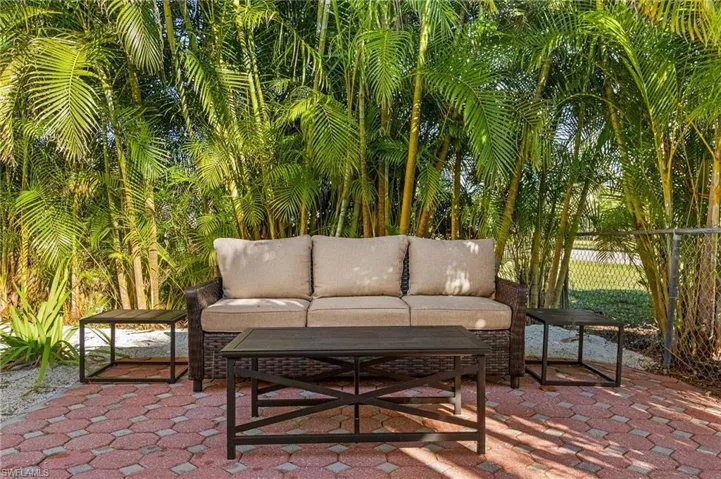 View of patio featuring an outdoor hangout area