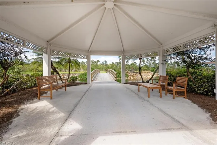 View of patio featuring a gazebo