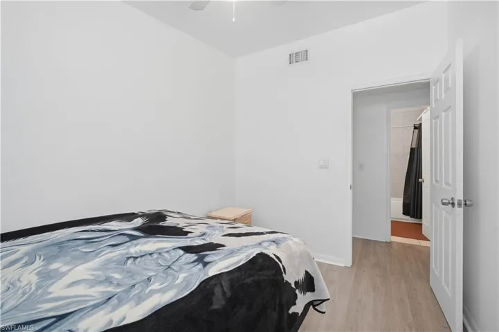 Bright interior with light wood-finish flooring