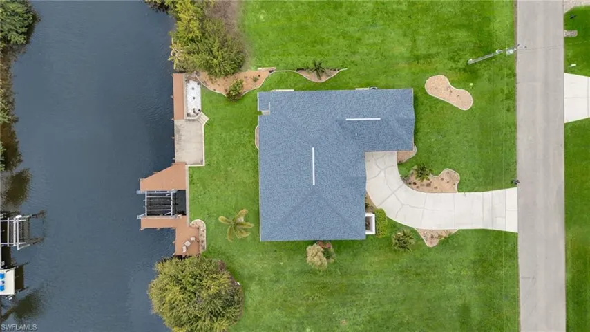 Drone / aerial view of a nearby body of water