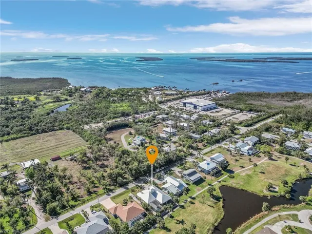 Bird's eye view of property and Pine Island Sound