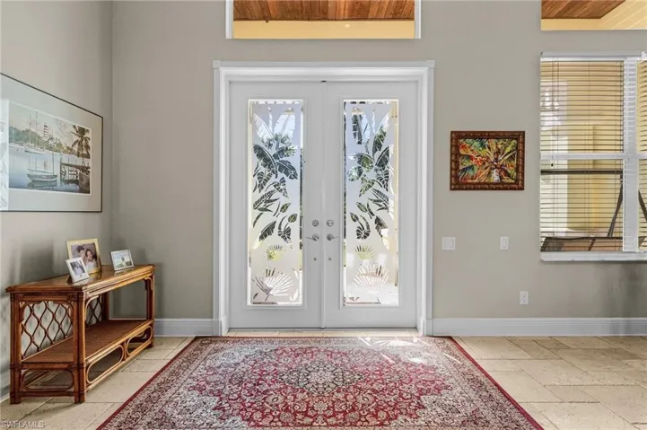 Foyer featuring french doors
