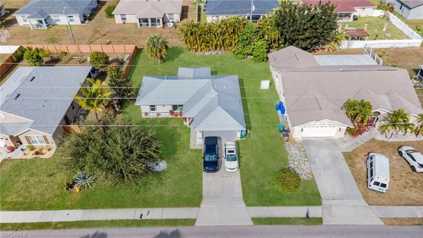 Aerial view of residential area
