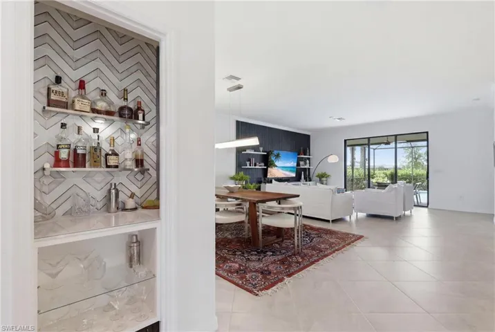closet converted into a dry bar