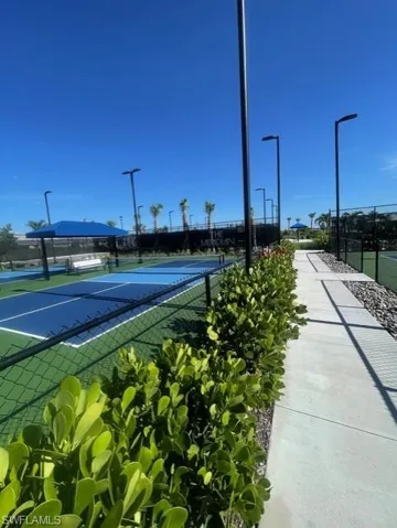 View of tennis court