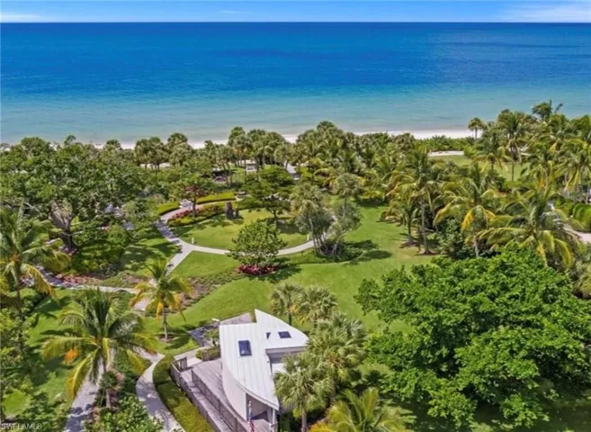 Bird's eye view featuring the Park Shore Residents Only beach park