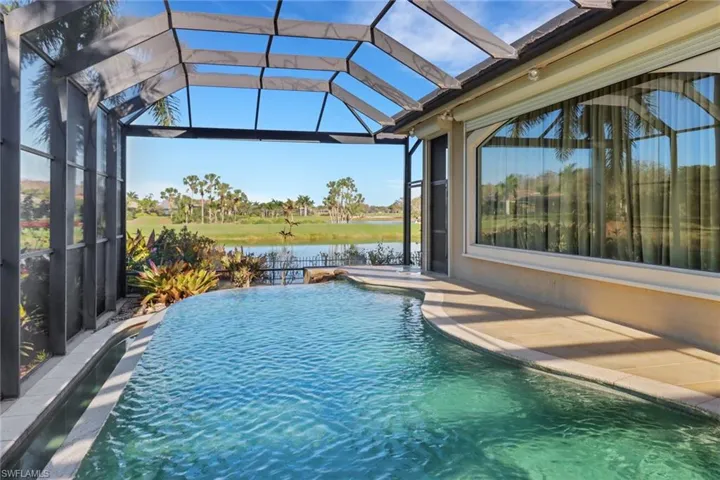 Infinity pool.  Master bedroom to the right.
