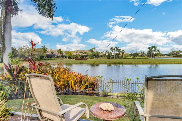 View of water and 15th hole at Whispering Oaks. A fenced yard for your furry friends to enjoy!