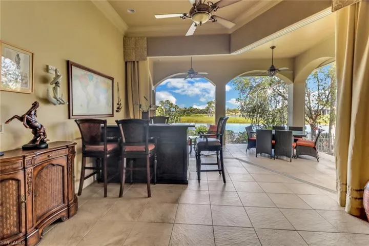 Bar area leads to back lanai