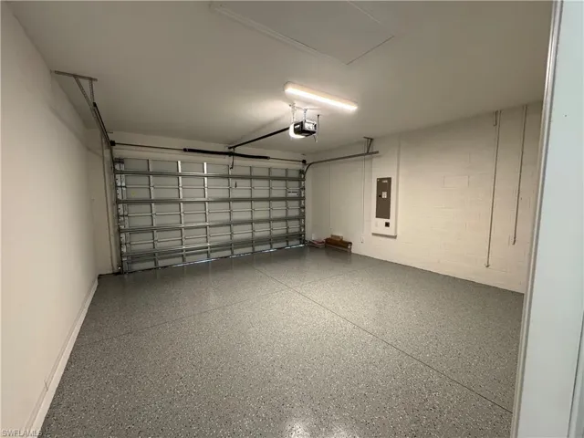 Large, two-car garage with epoxy finish