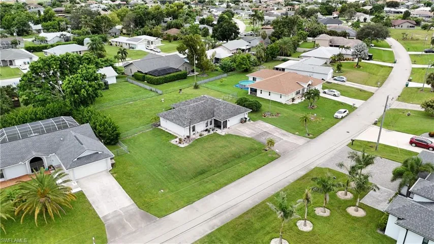 Aerial view of residential area