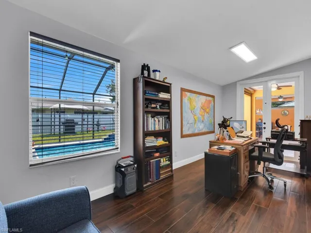 This room is currently being used as an office, but can also be the 4th bedroom with its own closet
