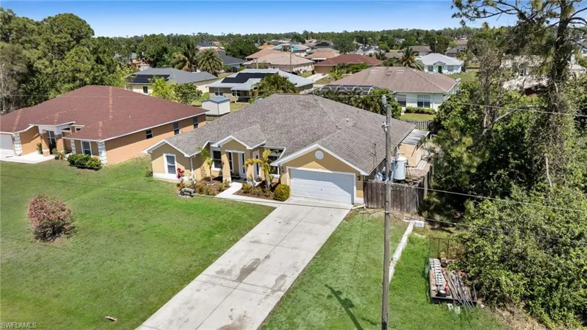 Aerial view with a residential view