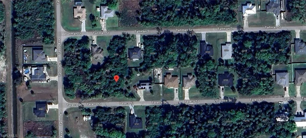 Aerial view of property's location