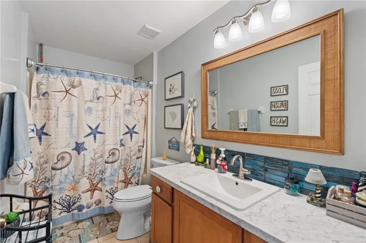 Guest bath with new countertops and new toilet