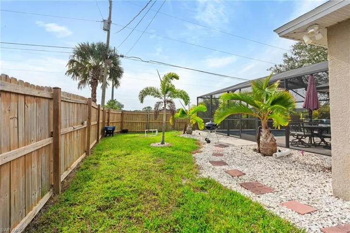 Side view of yard
