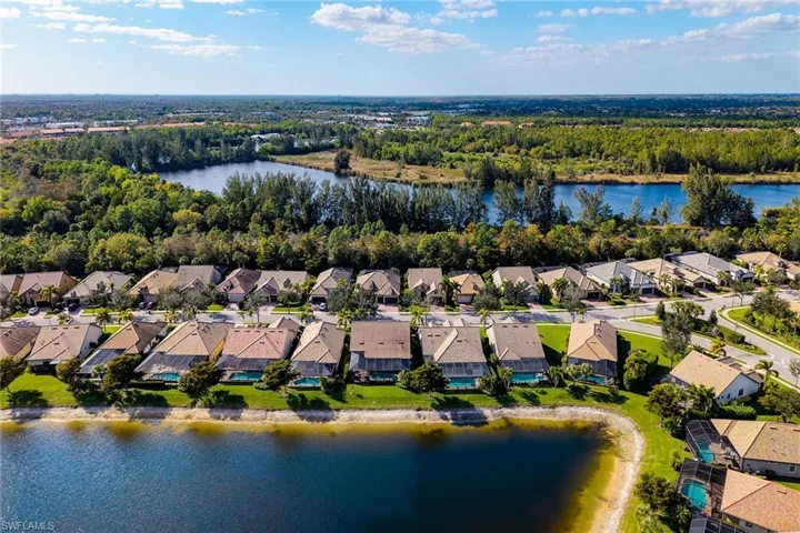 Drone / aerial view of a nearby body of water