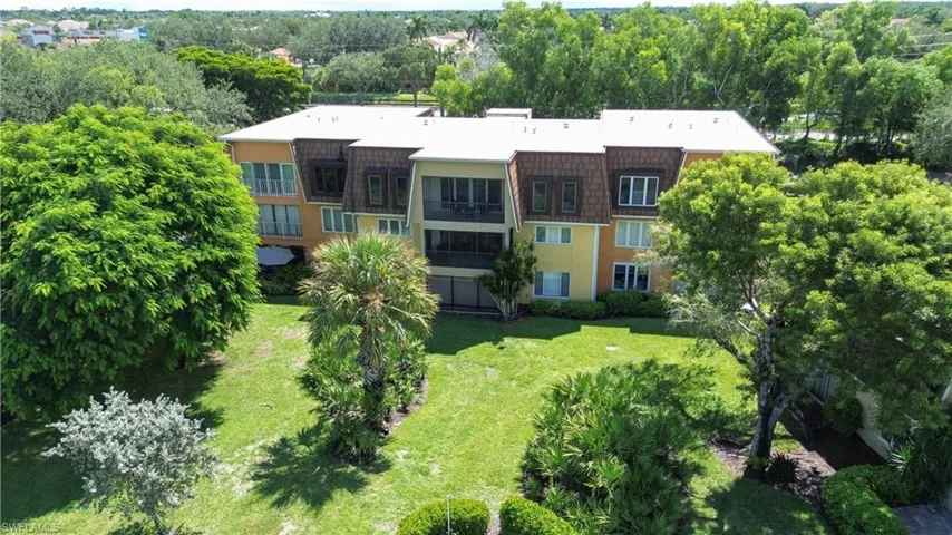Drone / aerial view of a tree filled landscape