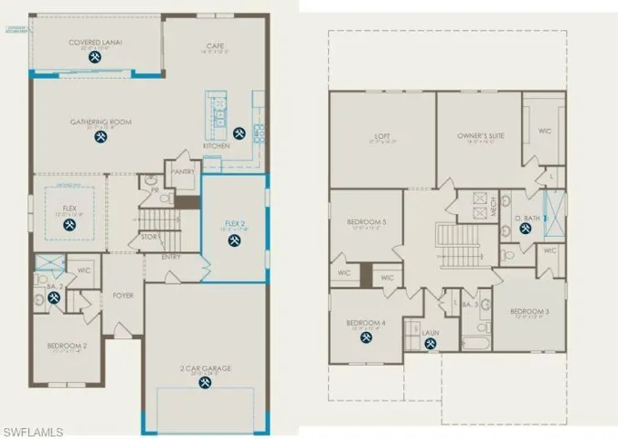 Floor plan with structurals selected