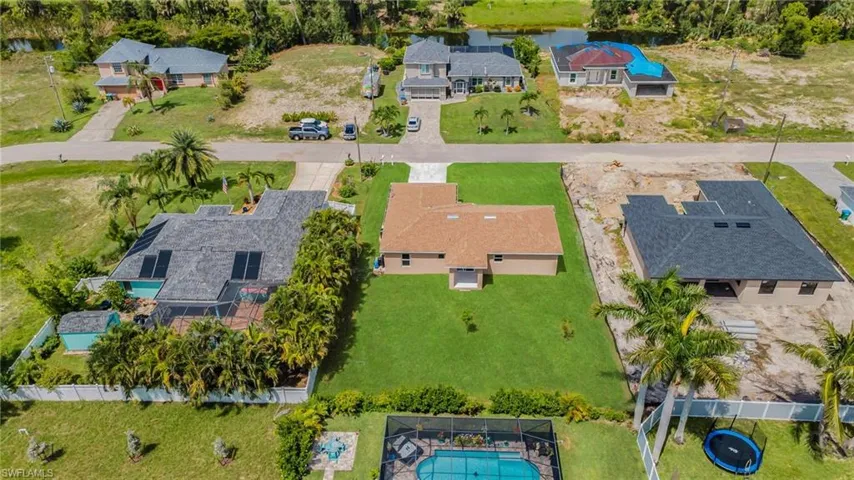 Aerial view of a pool area