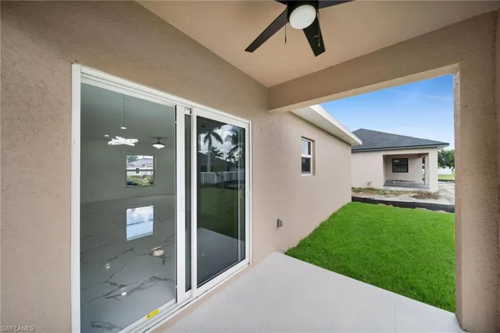 View of patio / terrace with ceiling fan
