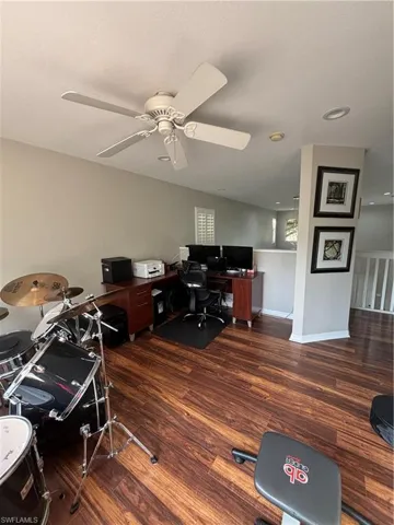 Office featuring a ceiling fan