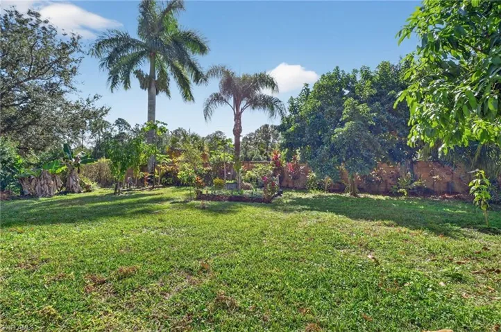 View of fenced backyard