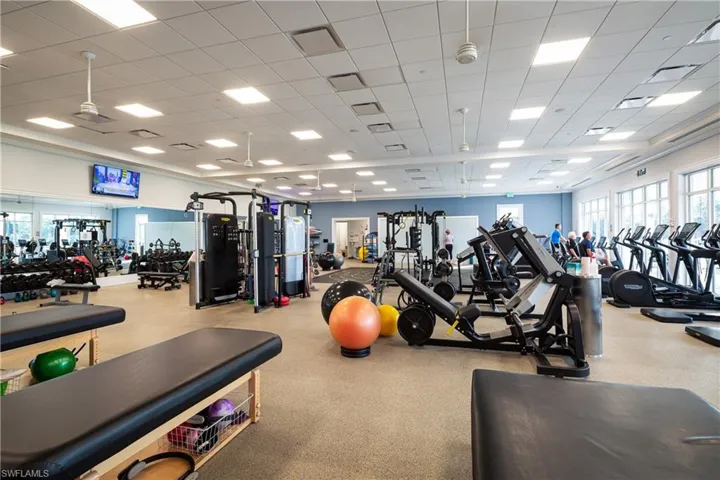 Gym with a drop ceiling