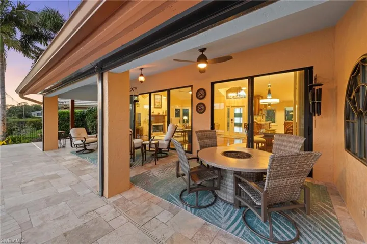 View of patio with outdoor dining space