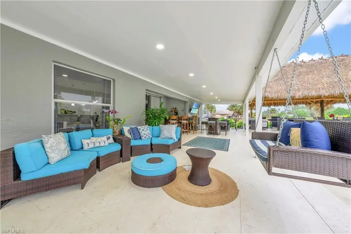 View of patio / terrace featuring an outdoor living space and outdoor dining area