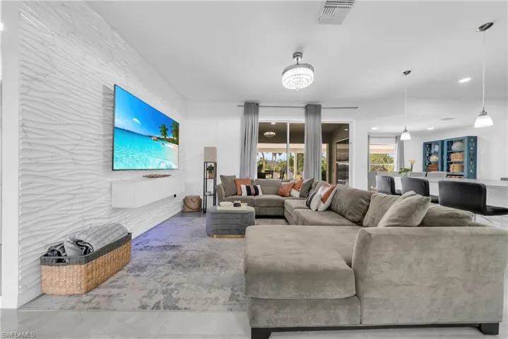 Living room with an accent wall