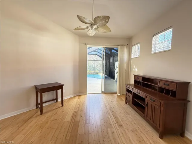 Flex space with access to the pool area and bathroom attached