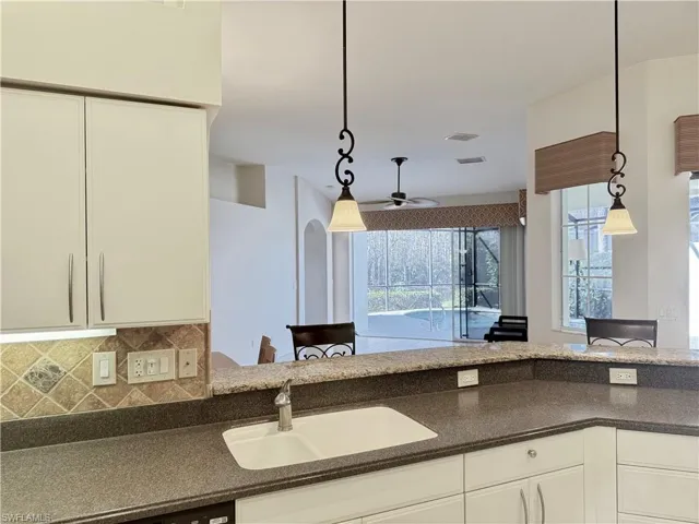 Pool and preserve view from kitchen
