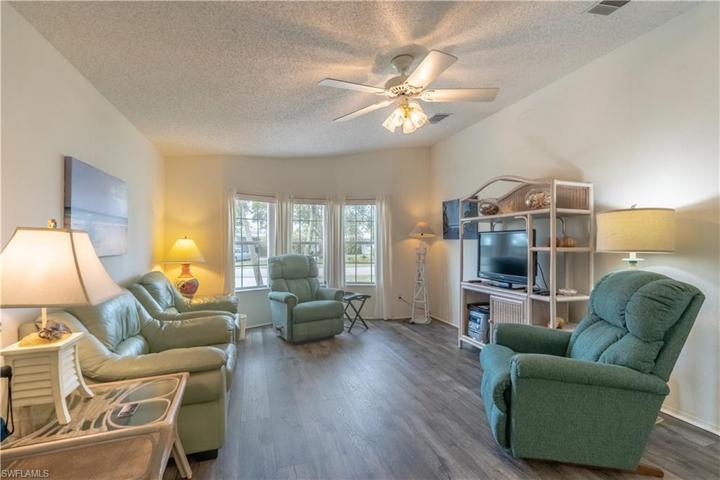 Family Room View of Bay Windows from Kitchen