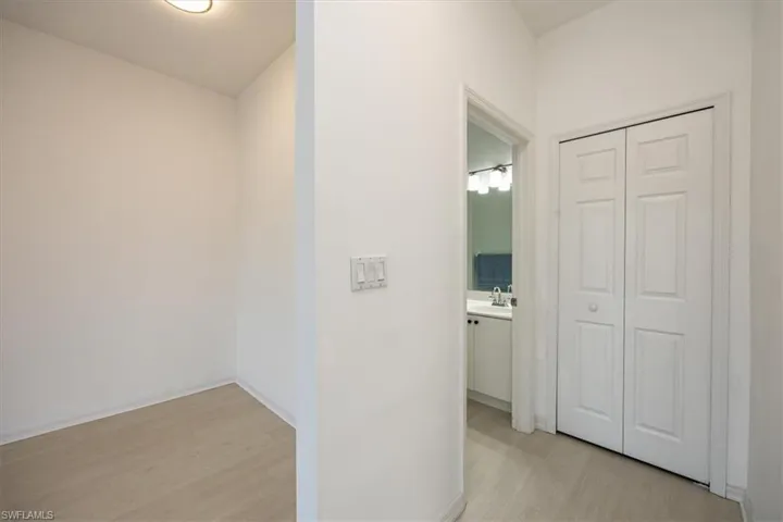 Main floor office nook and storage closet.